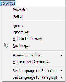 Figure 11: Spelling context menu
…