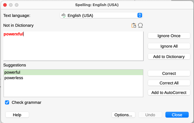 Figure 12: Spelling alert using the Spel…