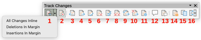 Track Changes toolbar