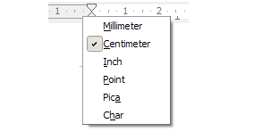 Changing the measurement unit for a ruler