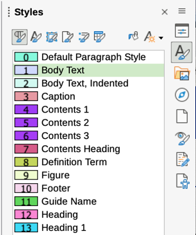 Styles Spotlight for paragraph styles