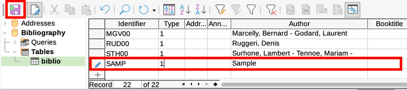 Data Source view of Bibliography database