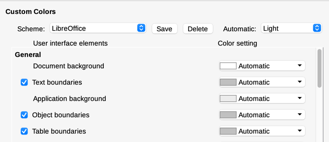 Showing or hiding text, object, and table boundaries