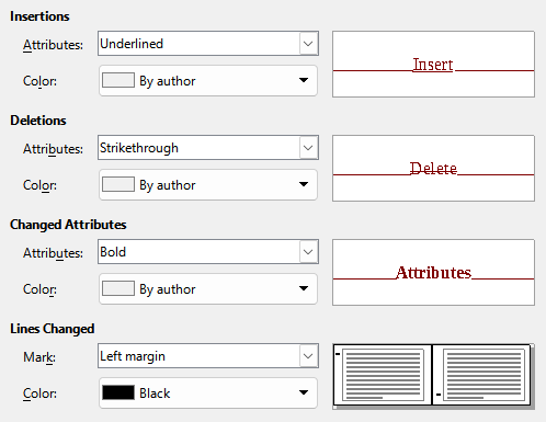 Choosing options for comparing documents