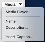 Media tab menu