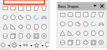 Example of tearing off a tool palette: click on the dots to form a floating toolbar