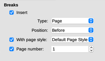The Breaks section of the Text Flow tab of the Paragraph Style dialog