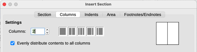 Choosing evenly distributed columns