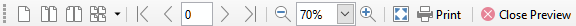 Print Preview toolbar