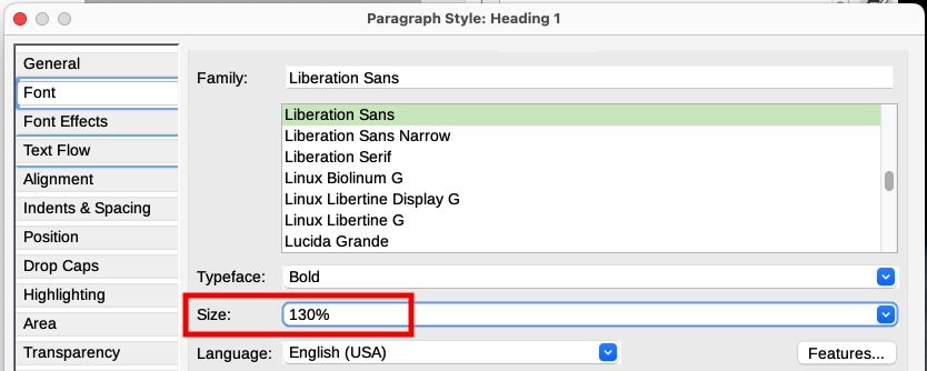 Selecting a type size based on a percentage