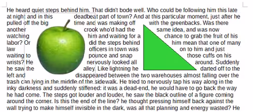 Image and drawing objects with contour wrapping