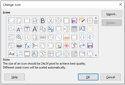 Change Icon dialog