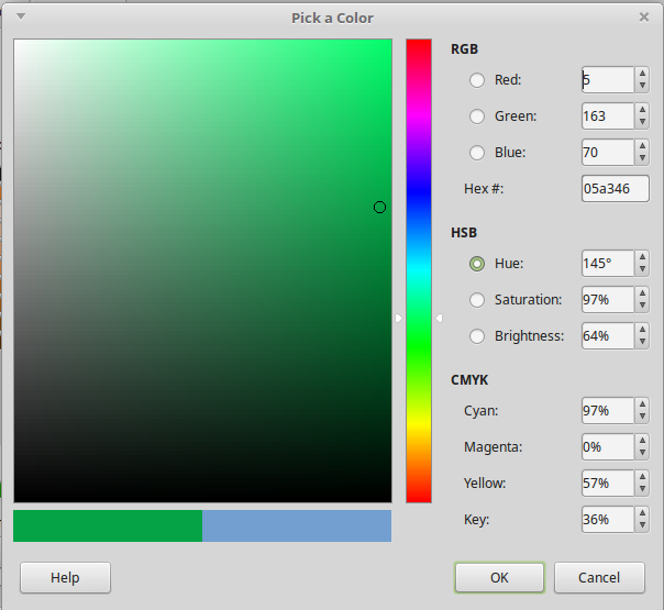 Defining a color by picking it from a color chart