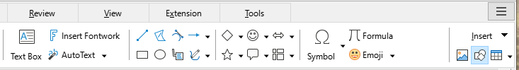 Tabbed Interface – Insert tab