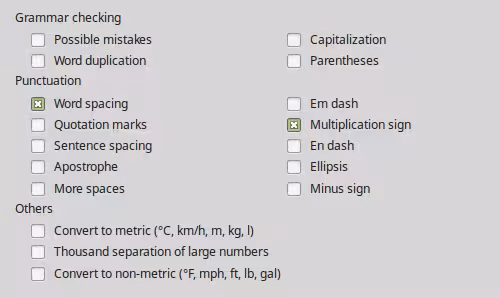 English sentence checking options