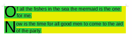 Different Area and Highlighting colors