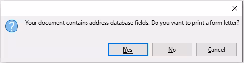 Mail merge confirmation message