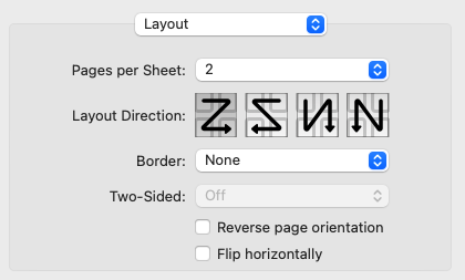 Print order choices on macOS 12