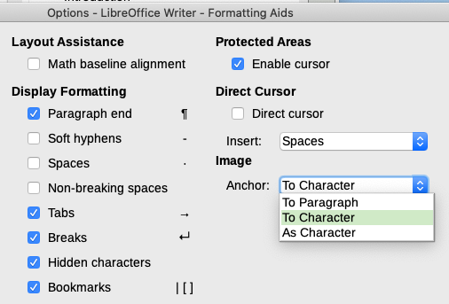 Choices for setting a default image anchor