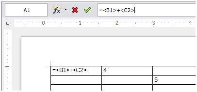 Using spreadsheet functions in a table