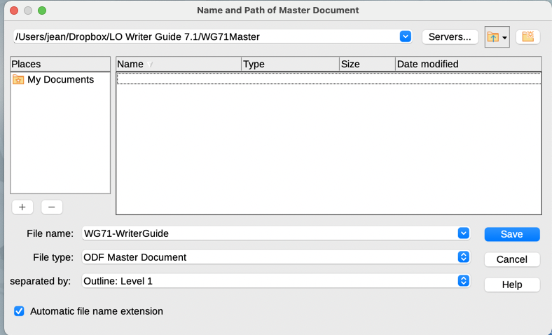 Splitting a document into master and subdocuments
