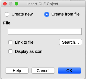 Inserting an OLE object from a file