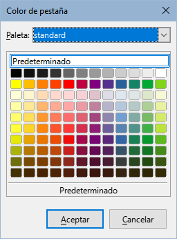 Diálogo Color de pestaña