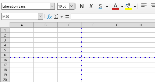 Indicador de columnas y filas ocultas