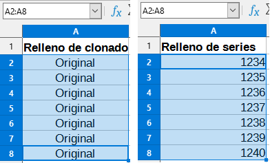 Ejemplos de uso de la herramienta de relleno