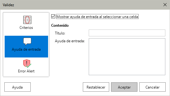 Diálogo Validez – Página Ayuda de entrada