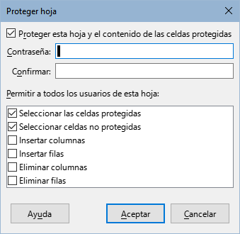 Diálogo Proteger hoja