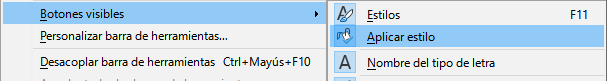 Añadir Aplicar estilo a la barra de Formato