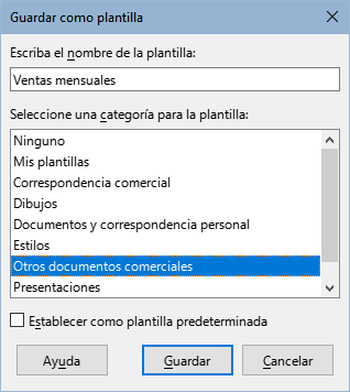 Diálogo Guardar como plantilla