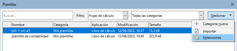 Obtener plantillas de LibreOffice
