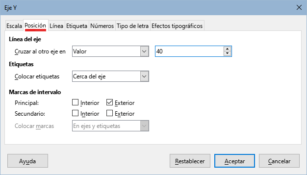 Diálogo Ejes – Página Posición