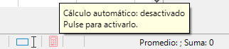 Icono de Calculo automático en la barra de estado