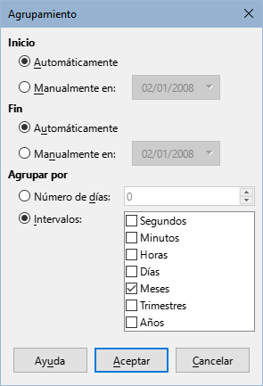 Diálogo Agrupamiento para fecha/hora