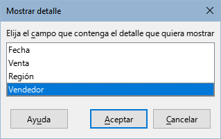 Selección del campo para la subdivisión