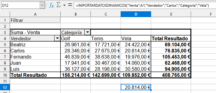 Primera variante de la sintaxis de IMPORTARDATOSDINAMICOS