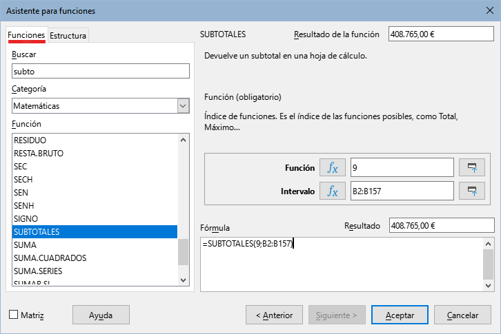 Asistente de funciones