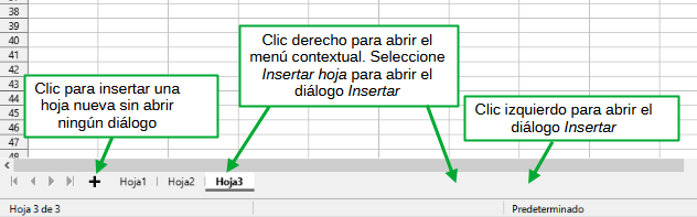 Crear una nueva hoja desde el área de pestañas de hoja
