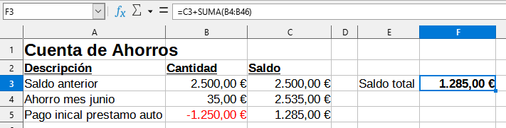 Selección de una celda para la referenciarla