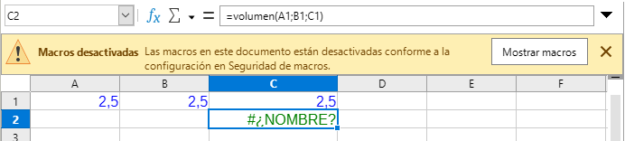 Advertencia de macros en un documento