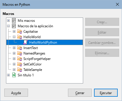 Macros en Python