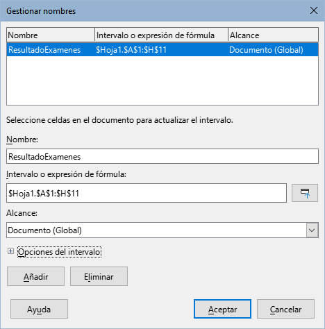 Diálogo Gestionar nombres