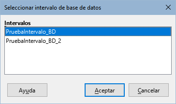 Dialogo Seleccionar intervalo de base de datos