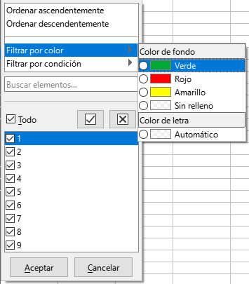 Cuadro combinado de filtro automático