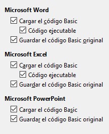 Opciones de Propiedades de VBA