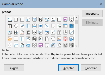 Diálogo para cambiar iconos