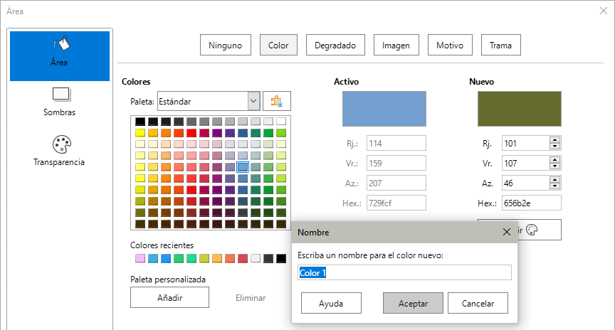 Definir un color nuevo